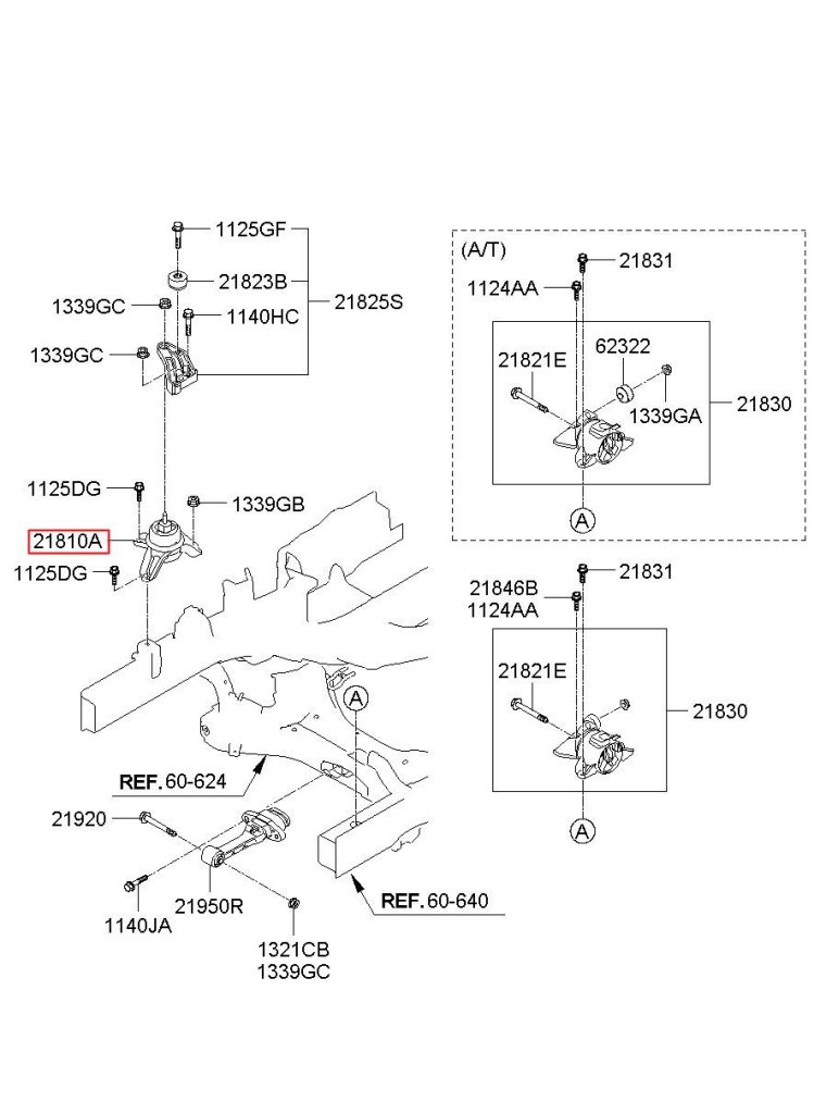 دسته موتور راست توسان JM 2008 | پایه گیربکس هیوندای توسان IX35 2014 | دسته موتور هیدرولیک توسان TL 2017 | Tucson Right Engine Mount