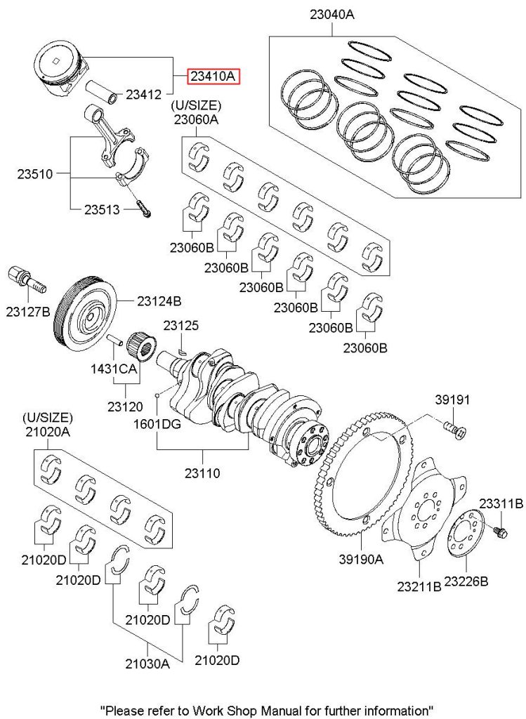 خرید پیستون توسان 2008 | قیمت پیستون اصلی توسان سایز STD | پیستون موتور 2.7 توسان | Piston Tucson