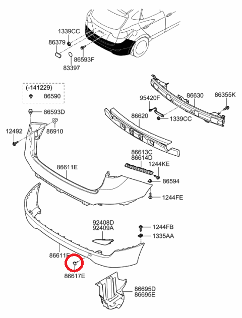 خرید درپوش بکسل بند عقب توسان 2016 | کاور قلاب یدک‌کش سپر توسان TL | درپوش پلاستیکی بکسل بند اصلی 
